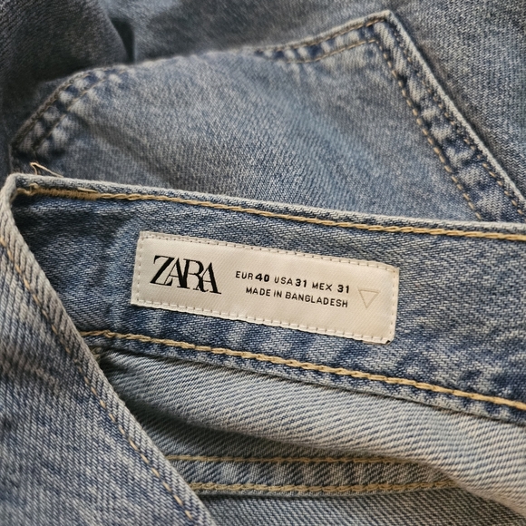 Zara Mid Waist Straight Light Blue Denim Shorts for Men Hits Above The Knee 31 - Picture 5 of 8